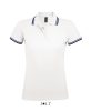 SOL'S PASADENA Női galléros póló kontrasztos csíkokkal SO00578, White/Navy-2XL