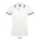 SOL'S PASADENA Női galléros póló kontrasztos csíkokkal SO00578, White/Navy-2XL