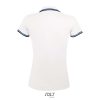 SOL'S PASADENA Női galléros póló kontrasztos csíkokkal SO00578, White/Navy-2XL