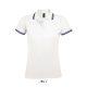 SOL'S PASADENA Női galléros póló kontrasztos csíkokkal SO00578, White/Navy-L