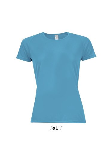 SOL'S raglános Női rövid ujjú sport póló SO01159, Aqua-2XL