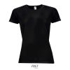 SOL'S raglános Női rövid ujjú sport póló SO01159, Black-L