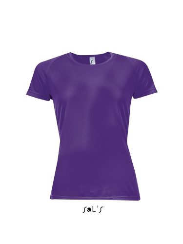 SOL'S raglános Női rövid ujjú sport póló SO01159, Dark Purple-M