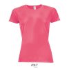 SOL'S raglános Női rövid ujjú sport póló SO01159, Neon Coral-XL