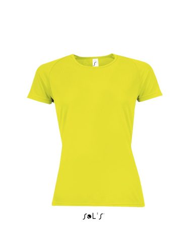 SOL'S raglános Női rövid ujjú sport póló SO01159, Neon Yellow-M