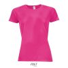 SOL'S raglános Női rövid ujjú sport póló SO01159, Neon Pink 2-L