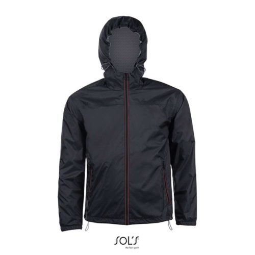 SOL'S kapucnis bélelt széldzseki SO01171, Black/Dark Grey-XL