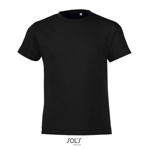 SOL'S REGENT FIT gyerek rövid ujjú kereknyakú póló SO01183, Deep Black-4A