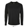 SOL'S hosszú ujjú férfi sport póló SO02071, Black-L