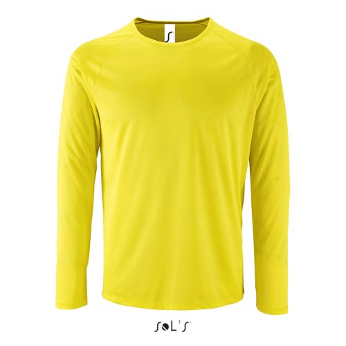 SOL'S hosszú ujjú férfi sport póló SO02071, Neon Yellow-L