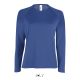 SOL'S Női hosszú ujjú sport póló SO02072, Royal Blue-2XL