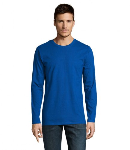 SOL'S IMPERIAL férfi hosszú ujjú környakas pamut póló SO02074, Royal Blue-3XL