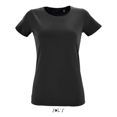 SOL'S REGENT FIT kreknyakú Női rövid ujjú póló SO02758, Deep Black-XL