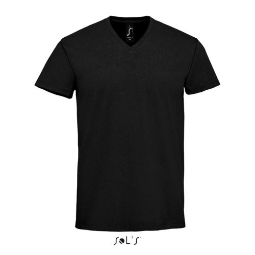 SOL'S MPERIAL V-nyakú férfi rövid ujjú póló SO02940, Deep Black-3XL