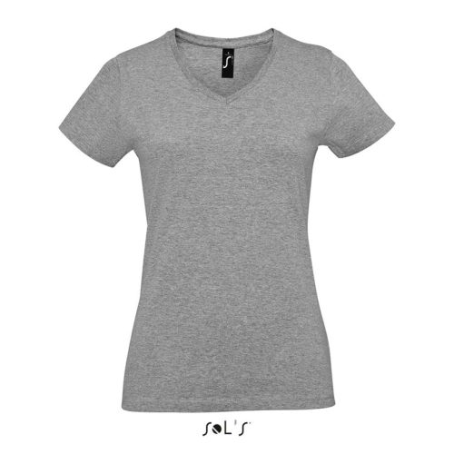 SOL'S MPERIAL Női V-nyakú rövid ujjú póló SO02941, Grey Melange-XL