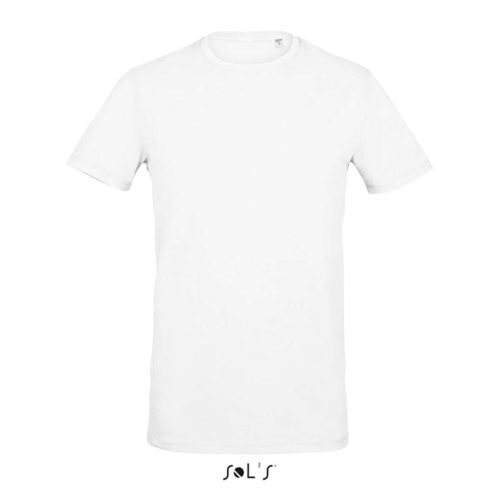 SOL'S MILLENIUM férfi sztreccs póló, kereknyakú rövid ujjú SO02945, White-2XL