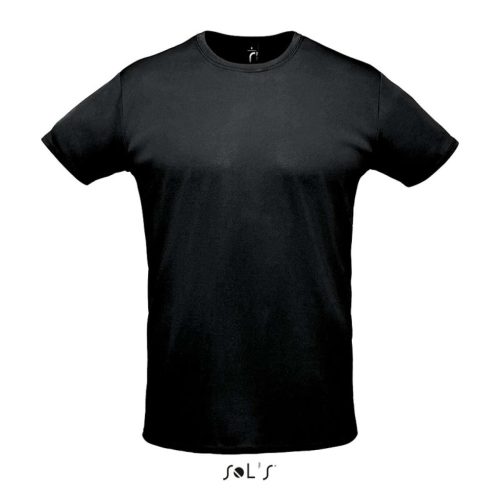 SOL'S rövid ujjú unisex sport póló SO02995, Black-2XL