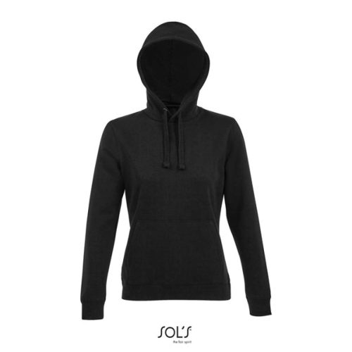 SOL'S Női kapucnis pulóver SO03103, Black-XL