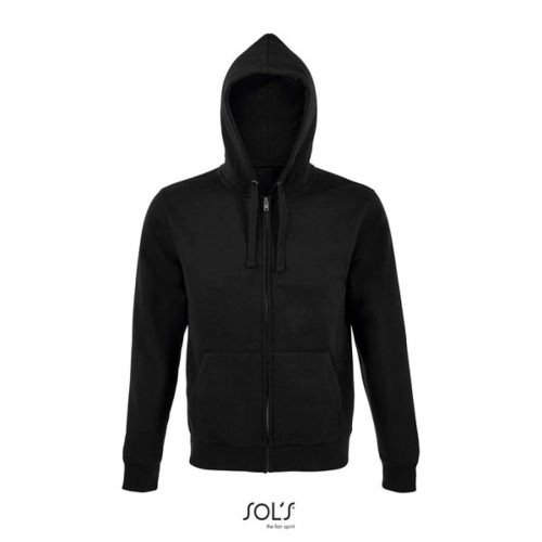 SOL'S férfi cipzáros kapucnis pulóver SO03105, Black-XL