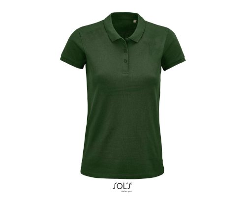 SOL'S PLANET organikus rövid ujjú Női galléros póló SO03575, Bottle Green-2XL