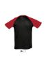 SOL'S FUNKY raglános kétszínű férfi rövid ujjú póló SO11190, Black/Red-2XL