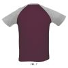 SOL'S FUNKY raglános kétszínű férfi rövid ujjú póló SO11190, Grey Melange/Burgundy-S