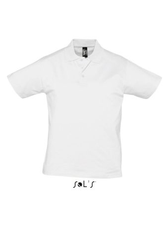 SOL'S PRESCOTT férfi rövid ujjú galléros pamut piké póló SO11377, White-2XL