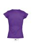 SOL'S MOON Női V-nyakú rövid ujjú pamut póló SO11388, Dark Purple-S