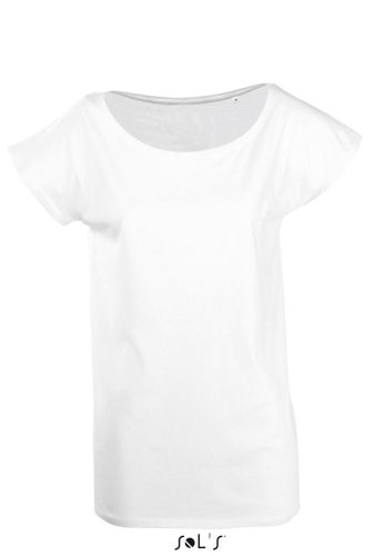 SOL'S MARYLIN rövid ujjú csónak nyakú hosszított Női póló SO11398, White-2XL