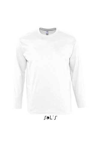 SOL'S MONARCH férfi hosszú ujjú pamut póló SO11420, White-2XL