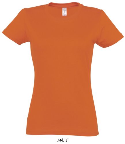 SOL'S IMPERIAL környakú Női rövid ujjú pamut póló SO11502, Orange-XL