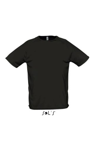 SOL'S raglános, rövid ujjú férfi sport póló SO11939, Black-2XL