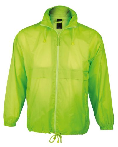 SOL'S vízálló, kapucnis széldzseki SO32000, Neon Lime-XS