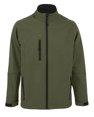 SOL'S RELAX vastag 3 rétegű férfi softshell dzseki SO46600, Army-S