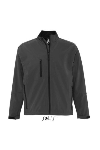 SOL'S RELAX vastag 3 rétegű férfi softshell dzseki SO46600, Charcoal Grey-3XL