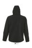 SOL'S REPLAY kapucnis cipzáras férfi softshell dzseki SO46602, Black-2XL