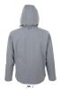 SOL'S REPLAY kapucnis cipzáras férfi softshell dzseki SO46602, Grey Melange-2XL