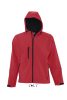 SOL'S REPLAY kapucnis cipzáras férfi softshell dzseki SO46602, Pepper Red-S