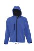 SOL'S REPLAY kapucnis cipzáras férfi softshell dzseki SO46602, Royal Blue-3XL