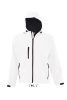 SOL'S REPLAY kapucnis cipzáras férfi softshell dzseki SO46602, White-L