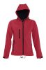 SOL'S REPLAY kapucnis cipzáras Női softshell dzseki SO46802, Pepper Red-XL