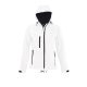 SOL'S REPLAY kapucnis cipzáras Női softshell dzseki SO46802, White-S