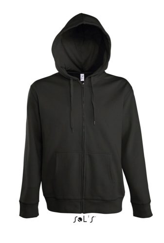 SOL'S cipzáras kapucnis férfi pulóver SO47800, Black-3XL